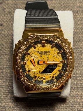 Casio G-Shock Gold and Yellow Textured Dial Analog-Digital Watch